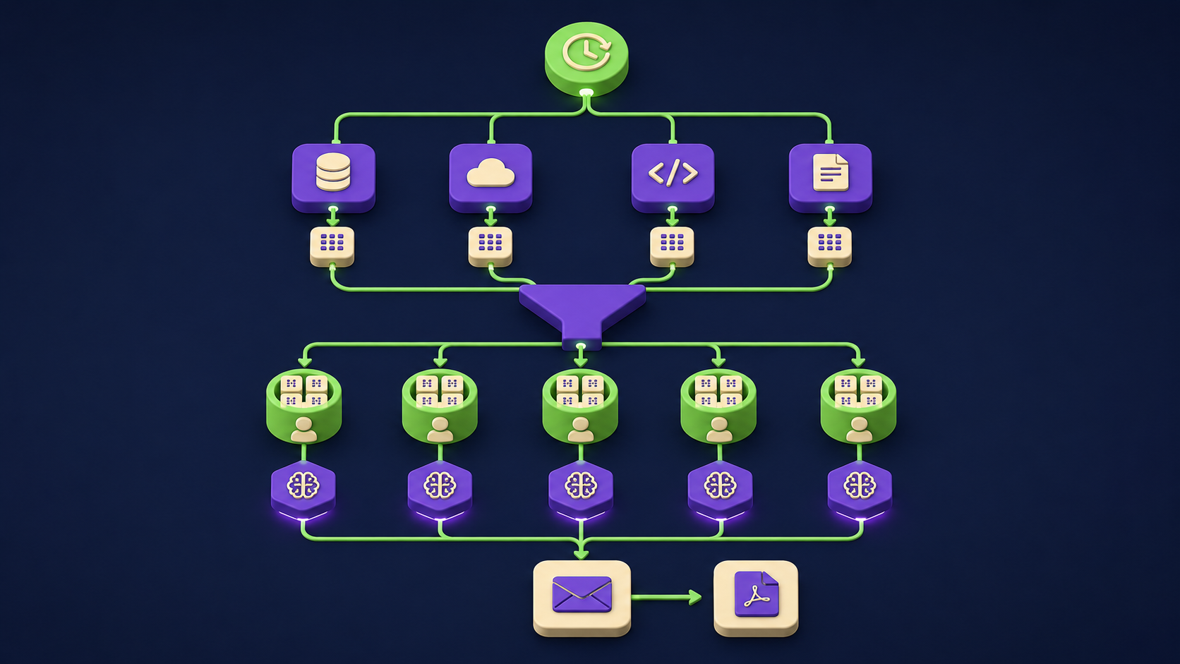 What does the n8n architecture look like end to end?