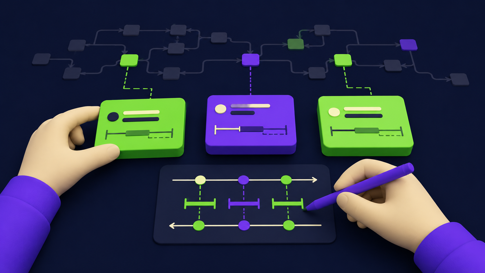 Three task nodes pulled from a dependency graph, checked by hand against a forward-and-backward pass diagram