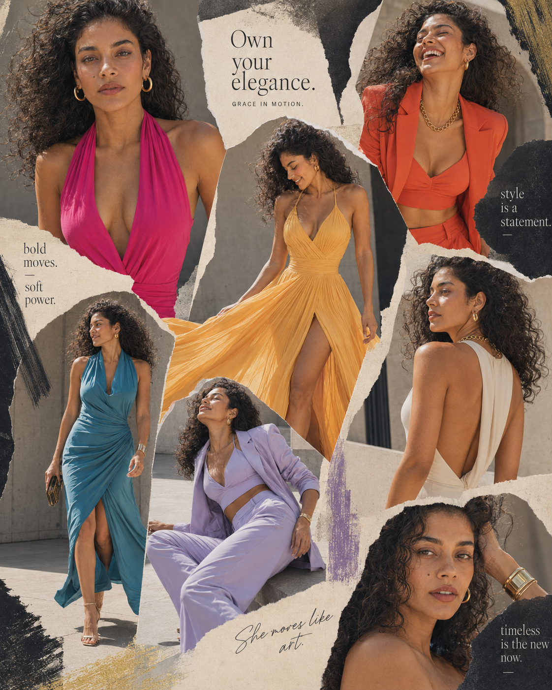 Luxury Fashion Editorial Collage
