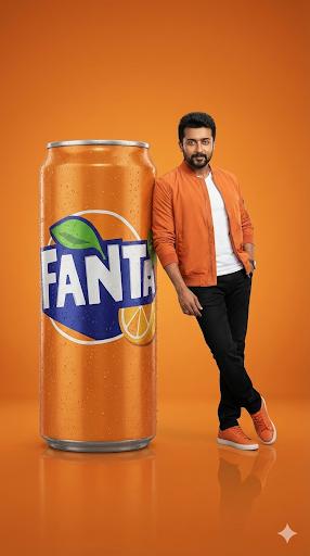 Hyper-realistic Studio Portrait with Oversized Product Integration (Sprite)