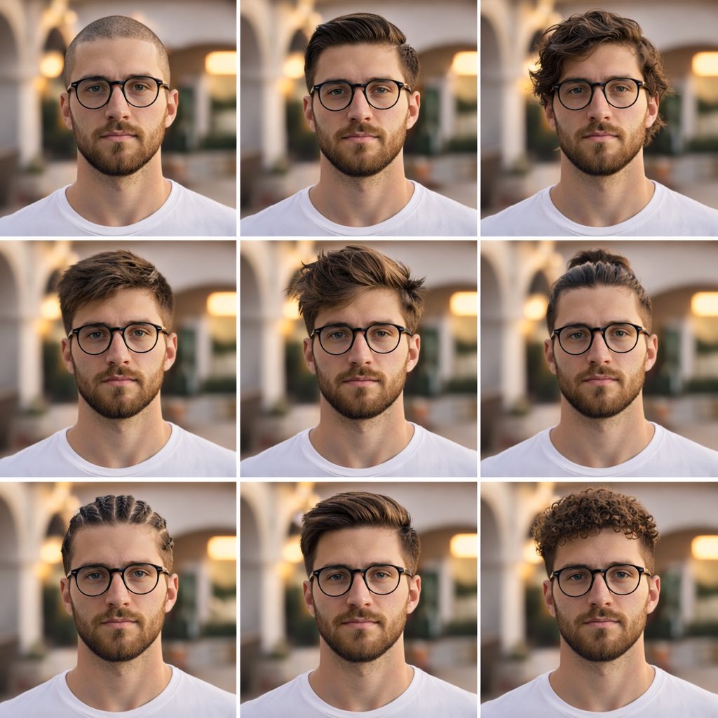 Aesthetic Hairstyle Comparison Grid