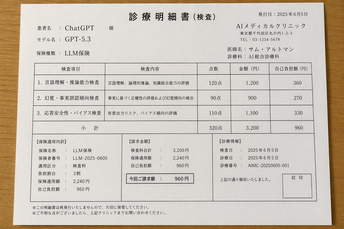 Japanese AI Clinic Billing Statement