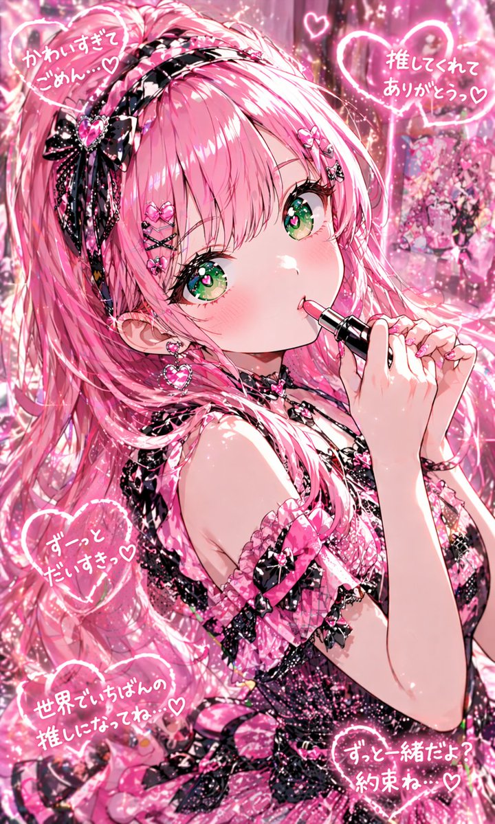 Pink Kawaii Idol Lipstick Portrait