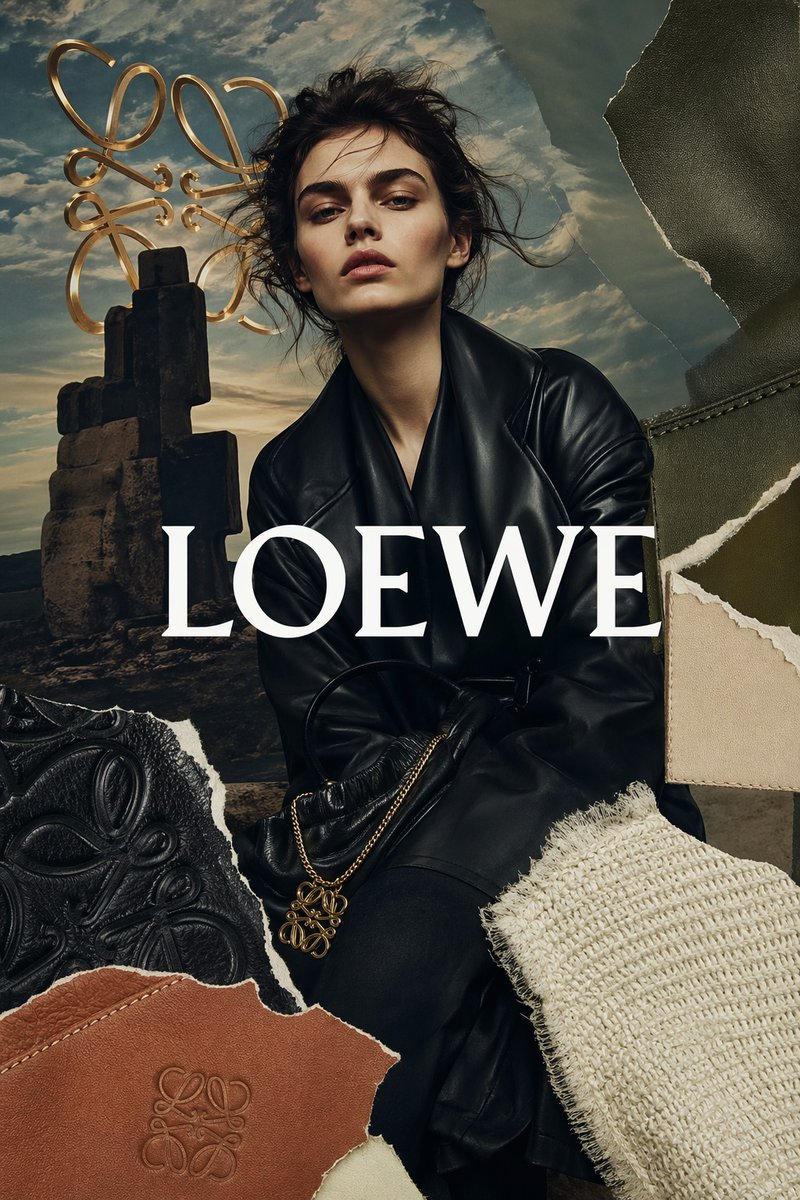Luxury Leather Fashion Collage Ad