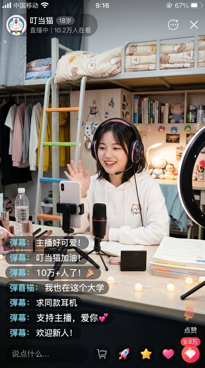 Chinese Dorm Livestream Screenshot