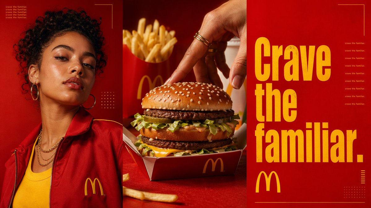 Triptych Fast-Food Ad Poster