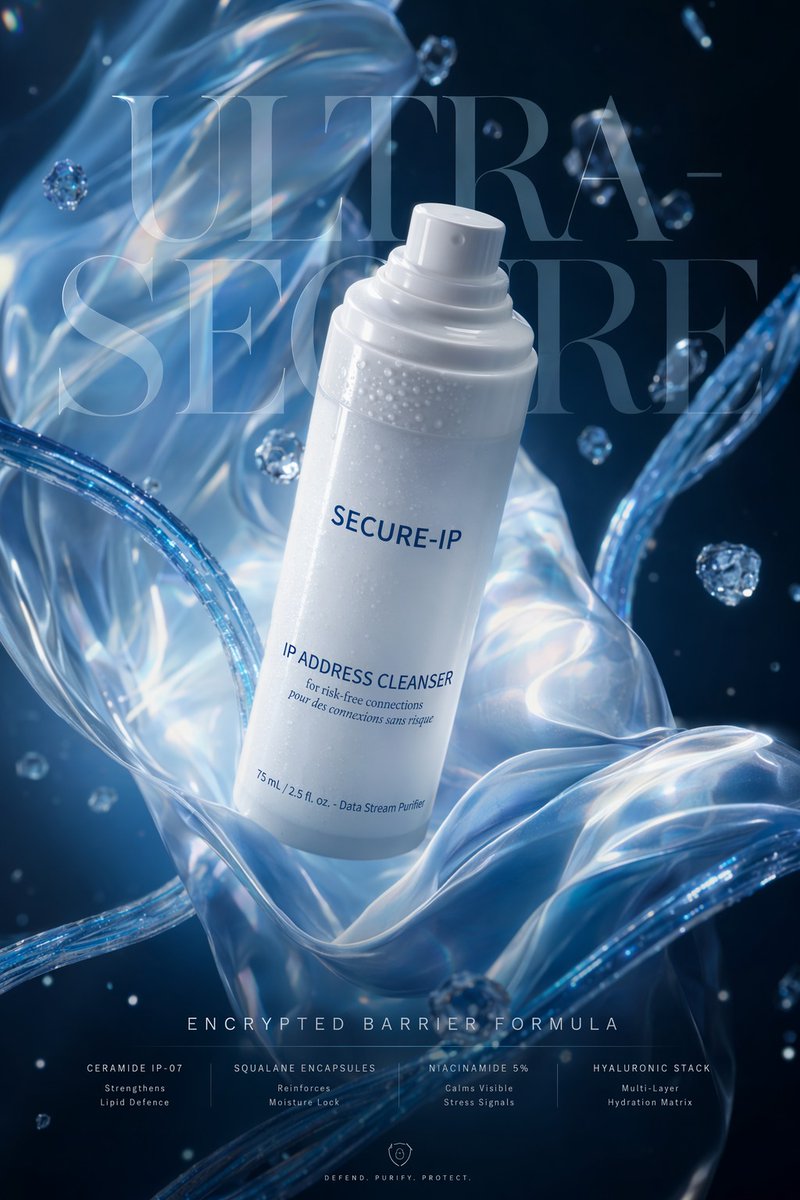Futuristic Cyber Skincare Ad Poster