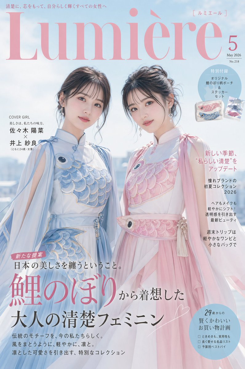 Japanese Fashion Cover with Koinobori Dresses