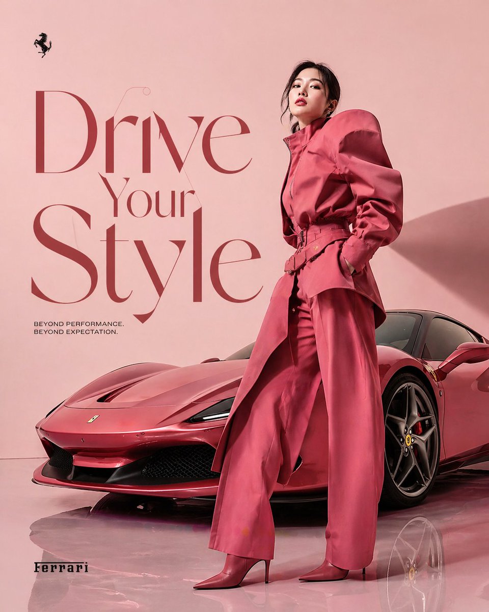 Korean Model and Luxury Car Advertisement