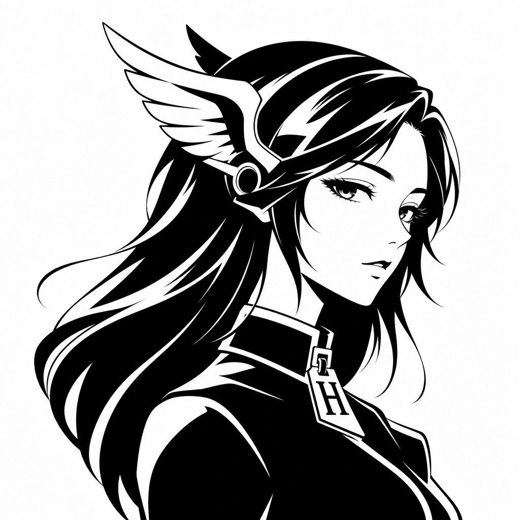Monochrome Hermes-Inspired Avatar