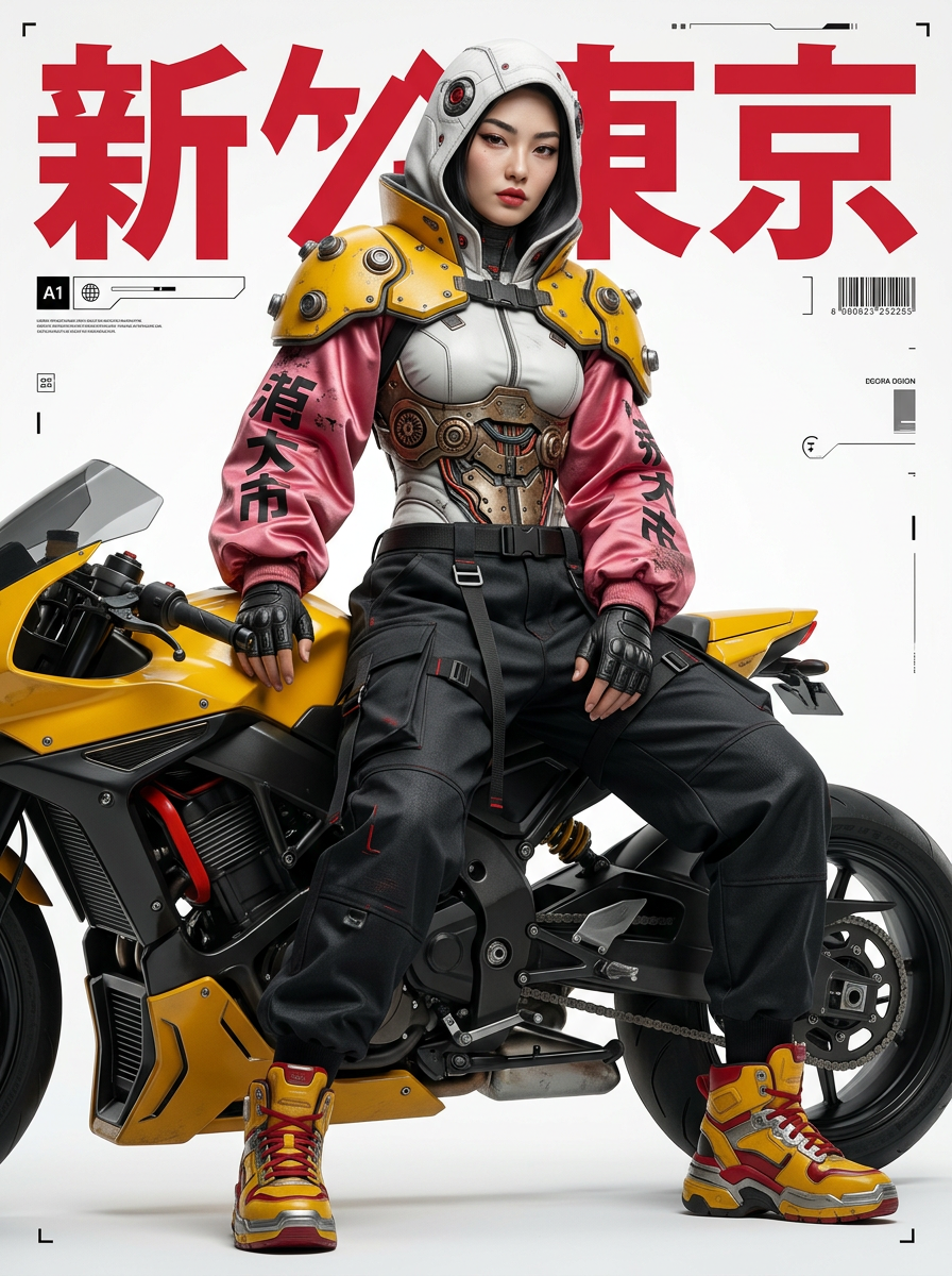 Cyberpunk Fashion Editorial Portrait