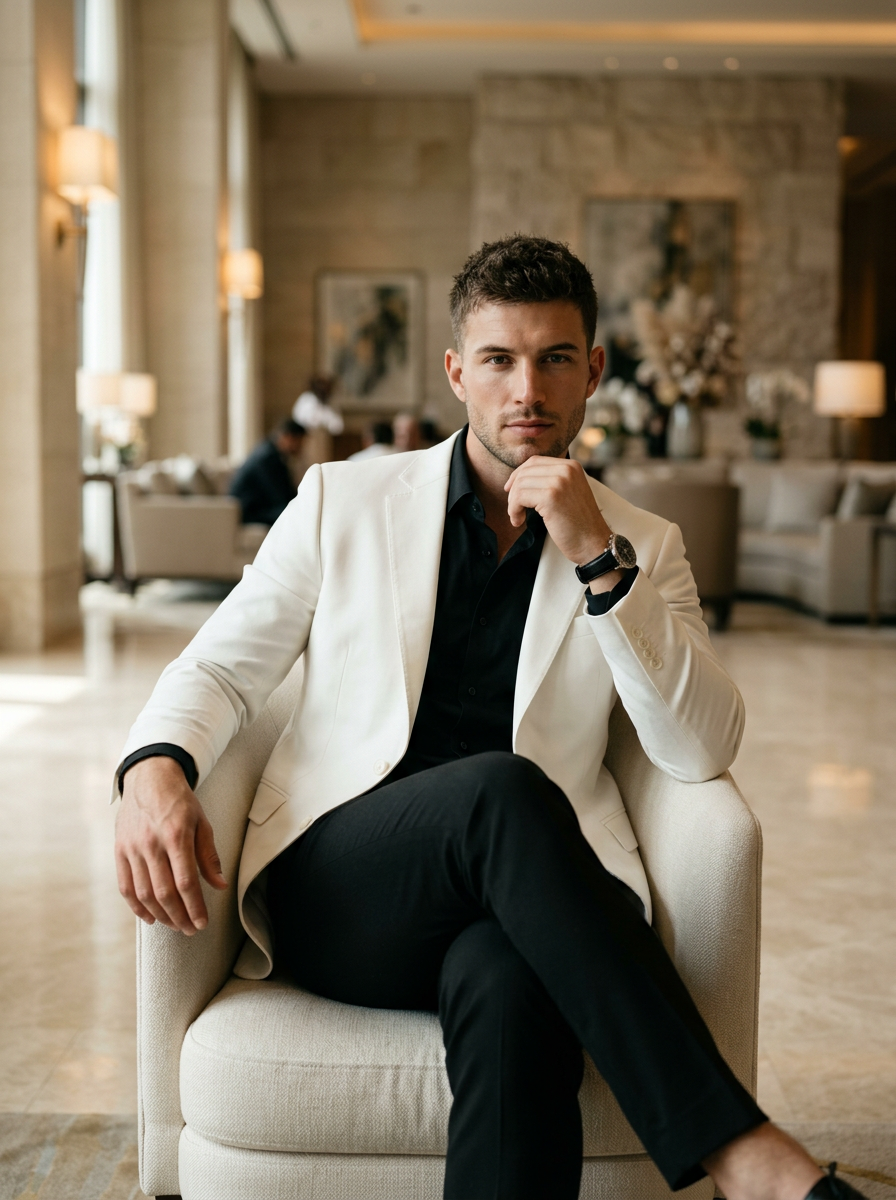 Luxury Fashion Hotel Lobby Portrait