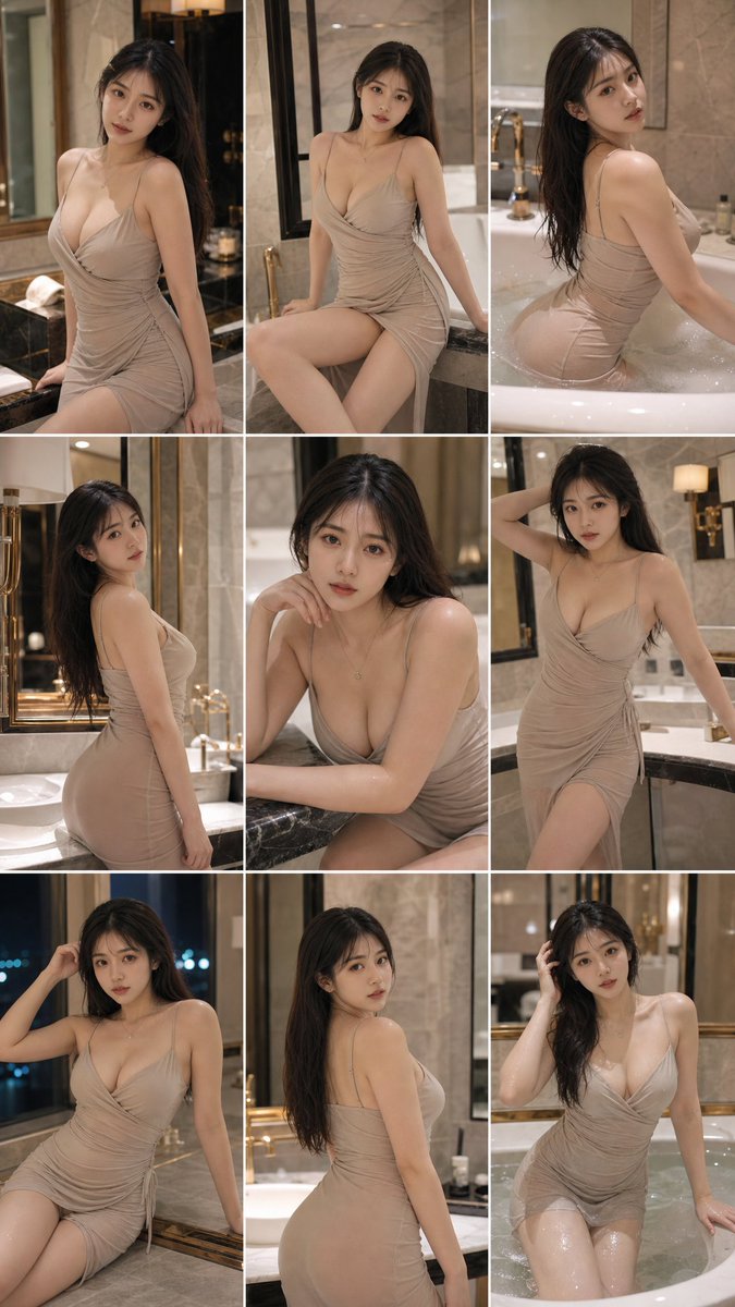 Elegant Bathroom Portrait Grid