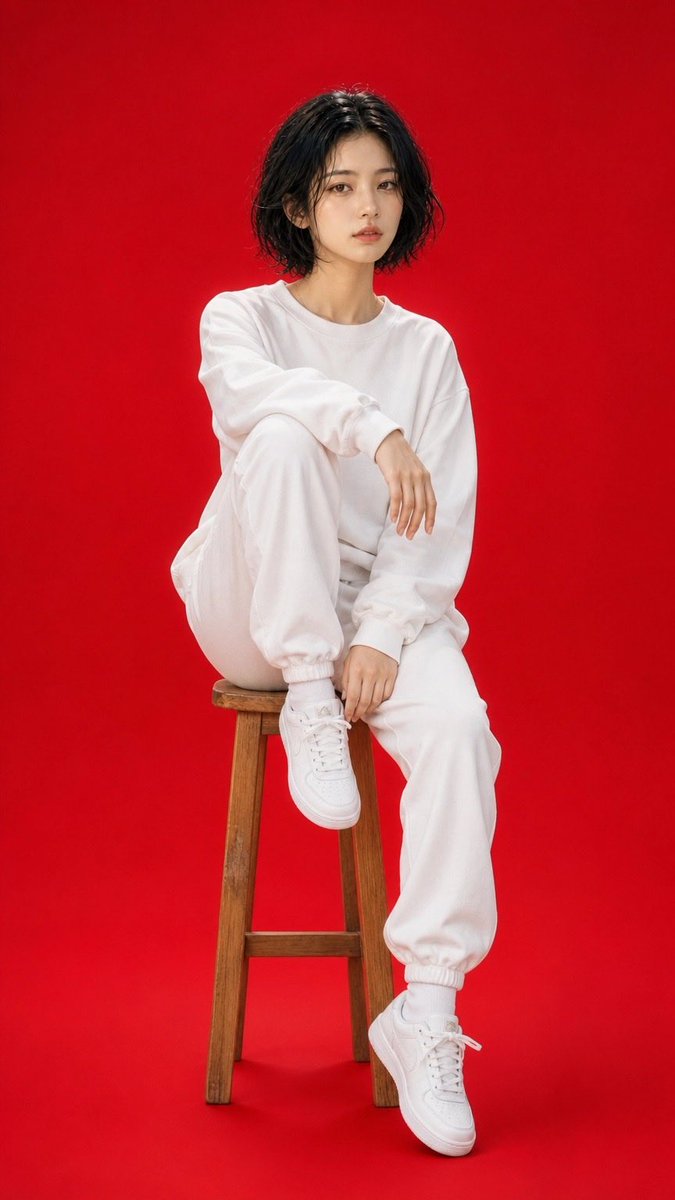 High Fashion Red Backdrop Portrait