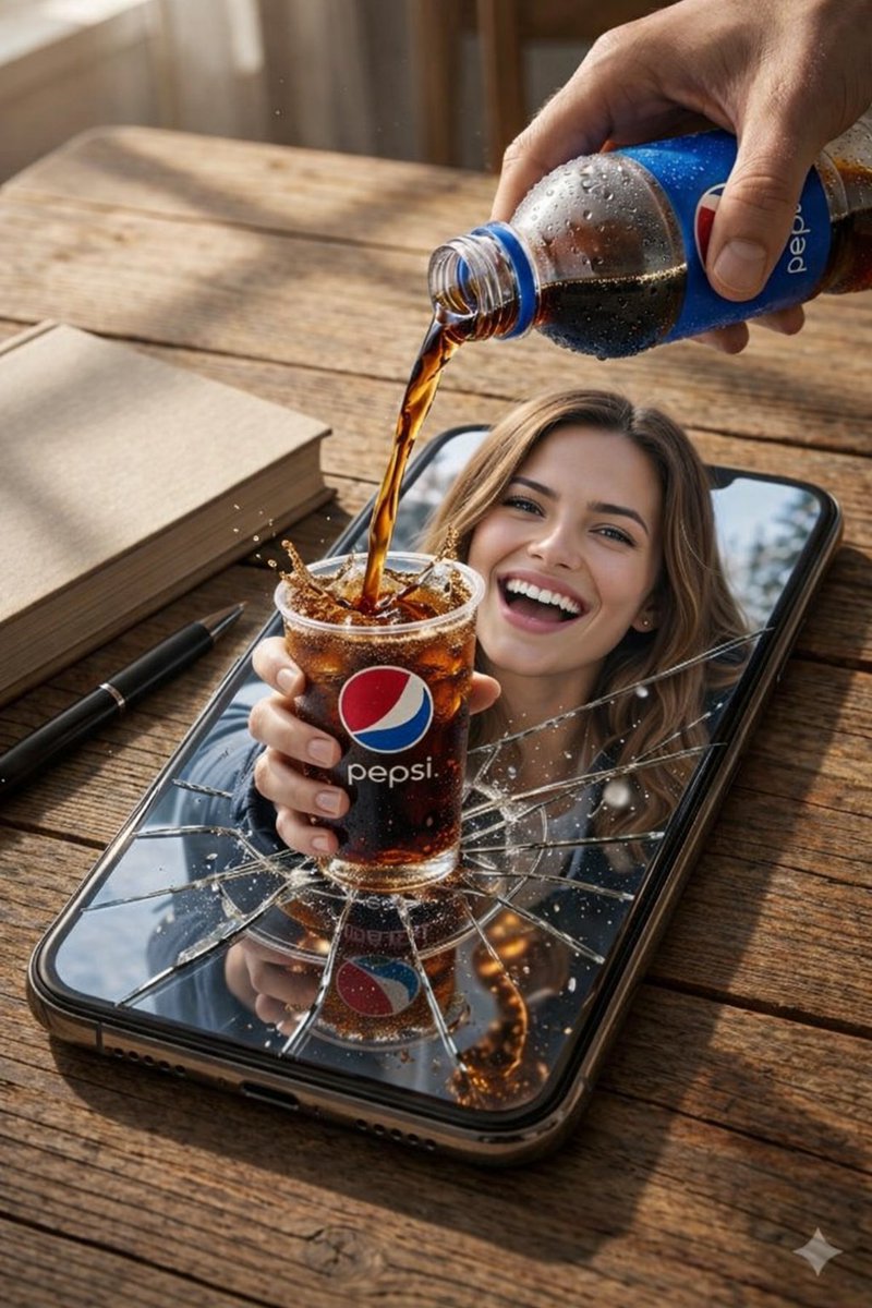 Surreal Pepsi Pour Phone Composite