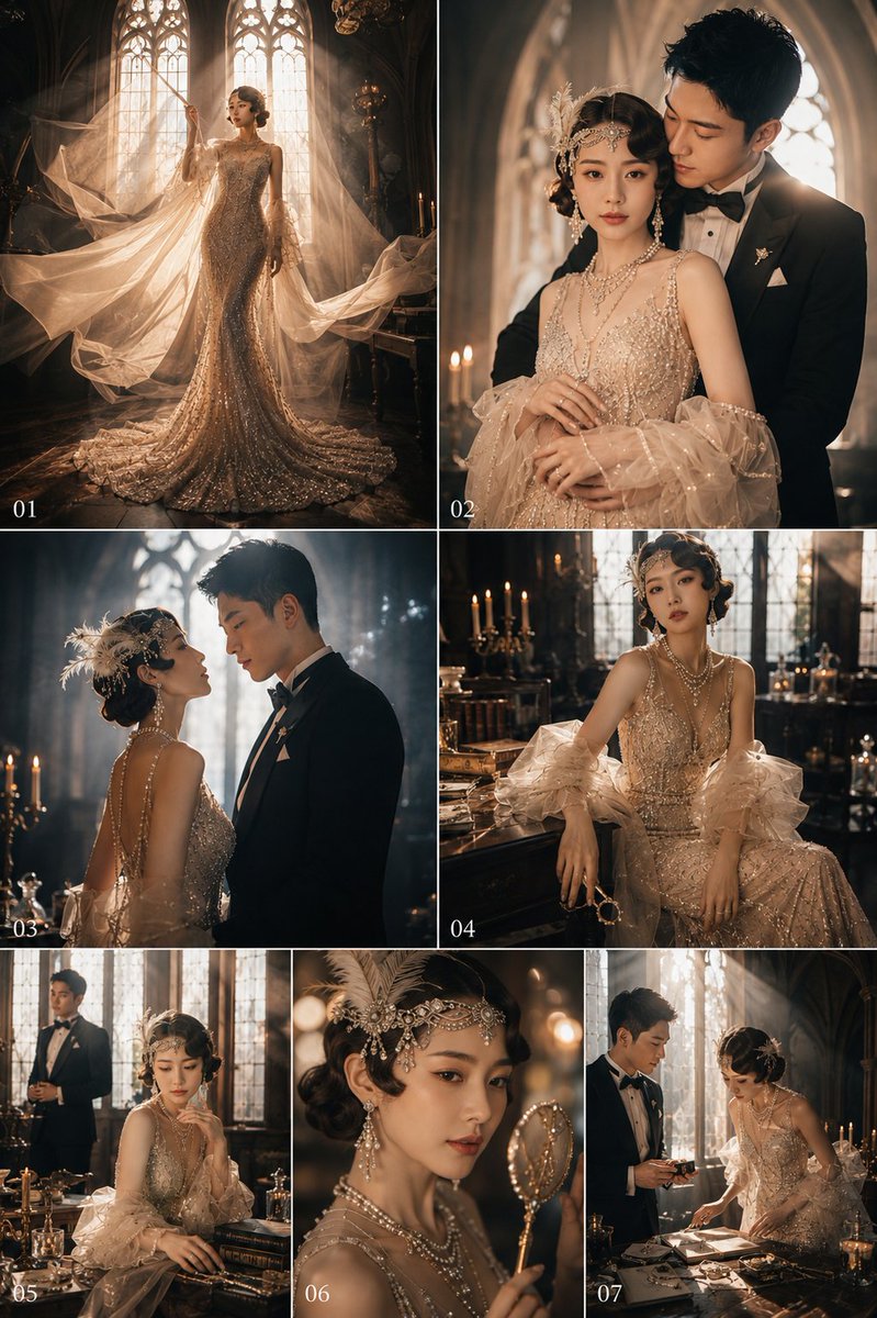 Gatsby Style Art Deco Wedding Photos