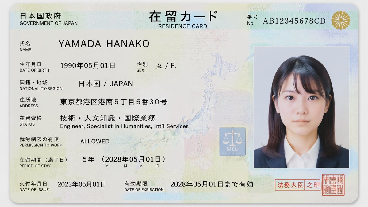 Authentic Japanese Residence Card