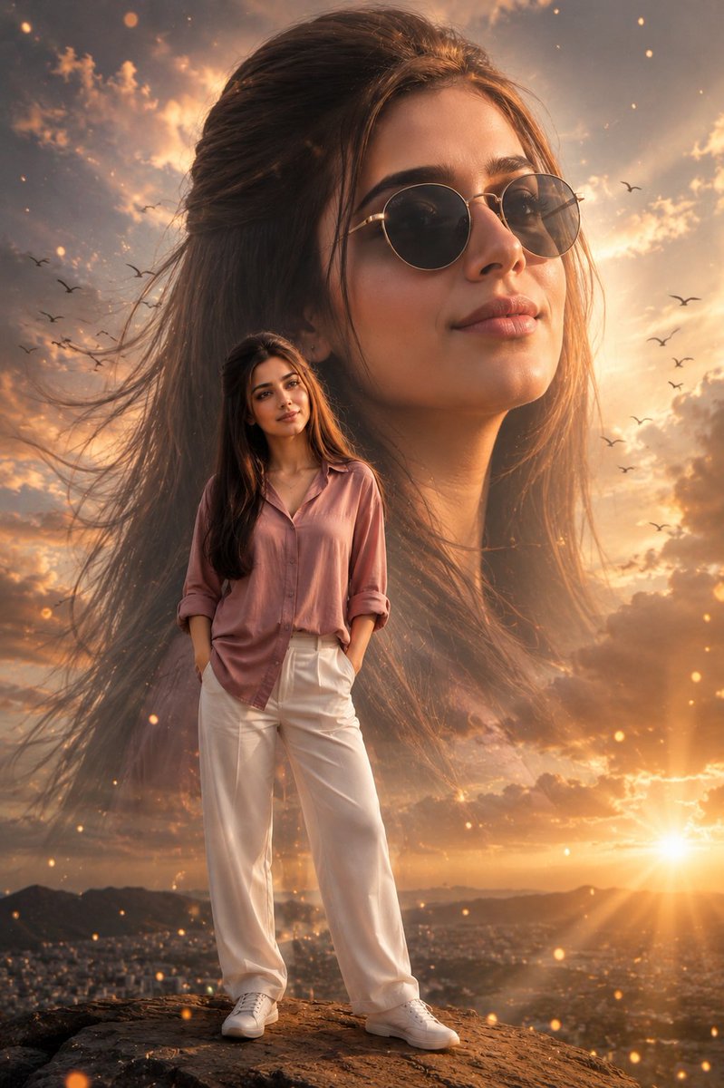 Double Exposure Fashion Portrait