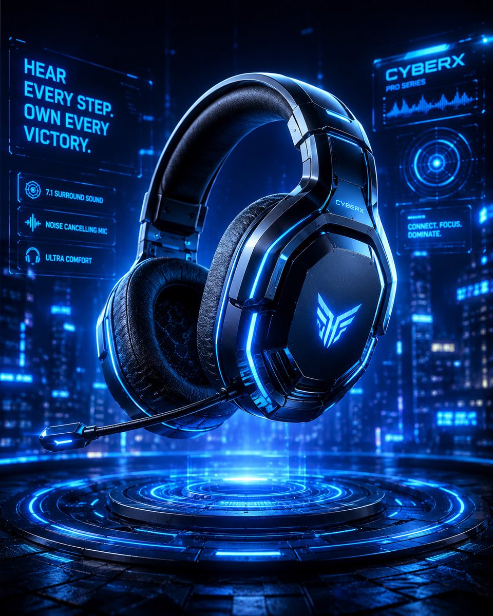 Futuristic Gaming Headset Render