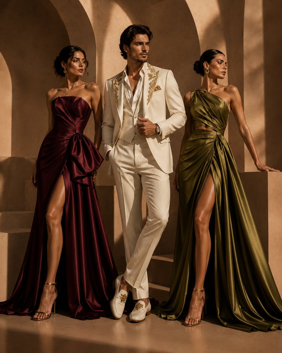 Luxury Editorial Trio in Couture
