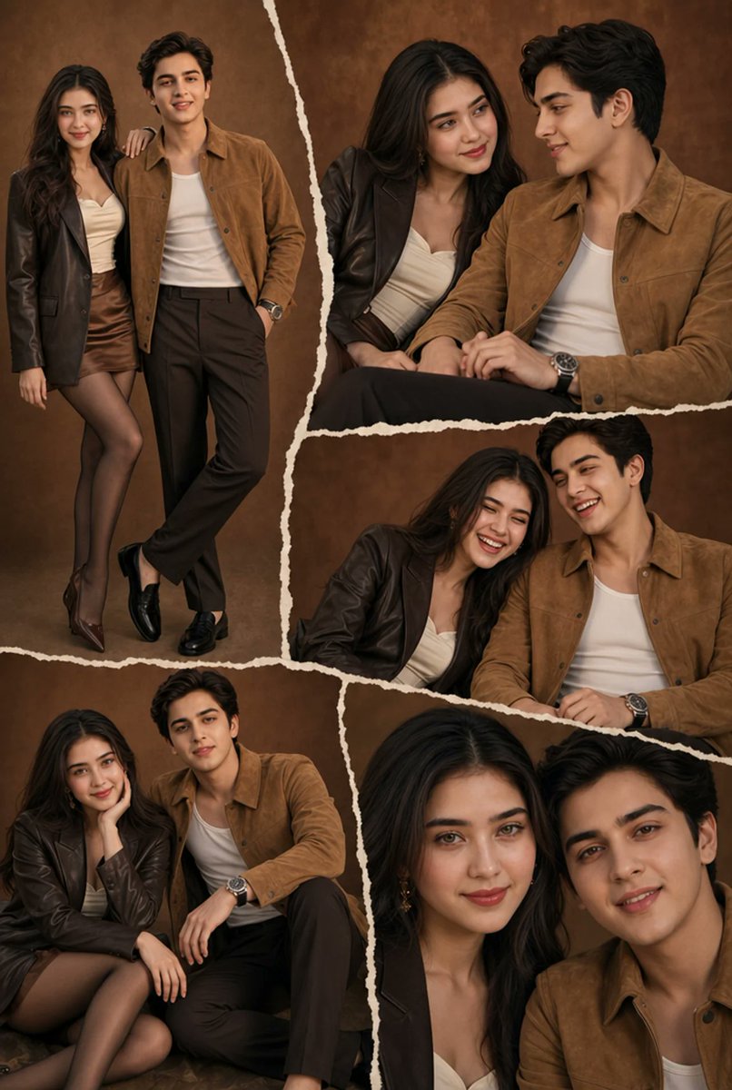 Brown Editorial Couple Collage