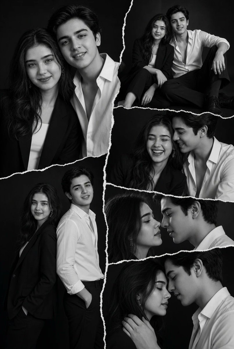Monochrome Couple Torn Collage
