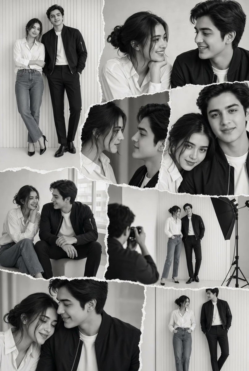 Monochrome Couple Studio Collage