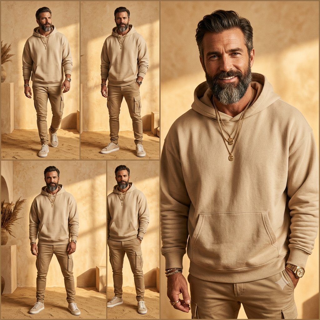 Beige Menswear Lookbook Collage