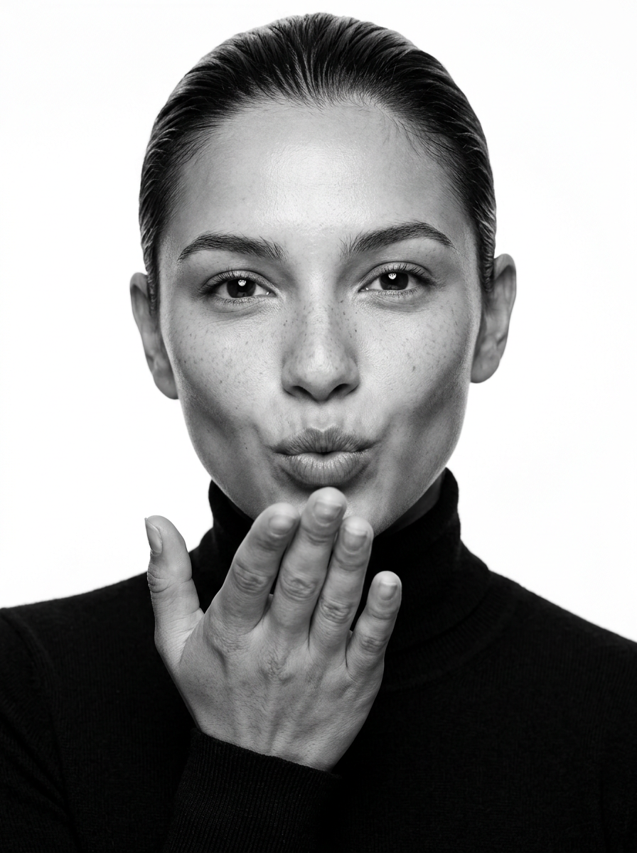 Ultra-photorealistic black and white fashion portrait prompt