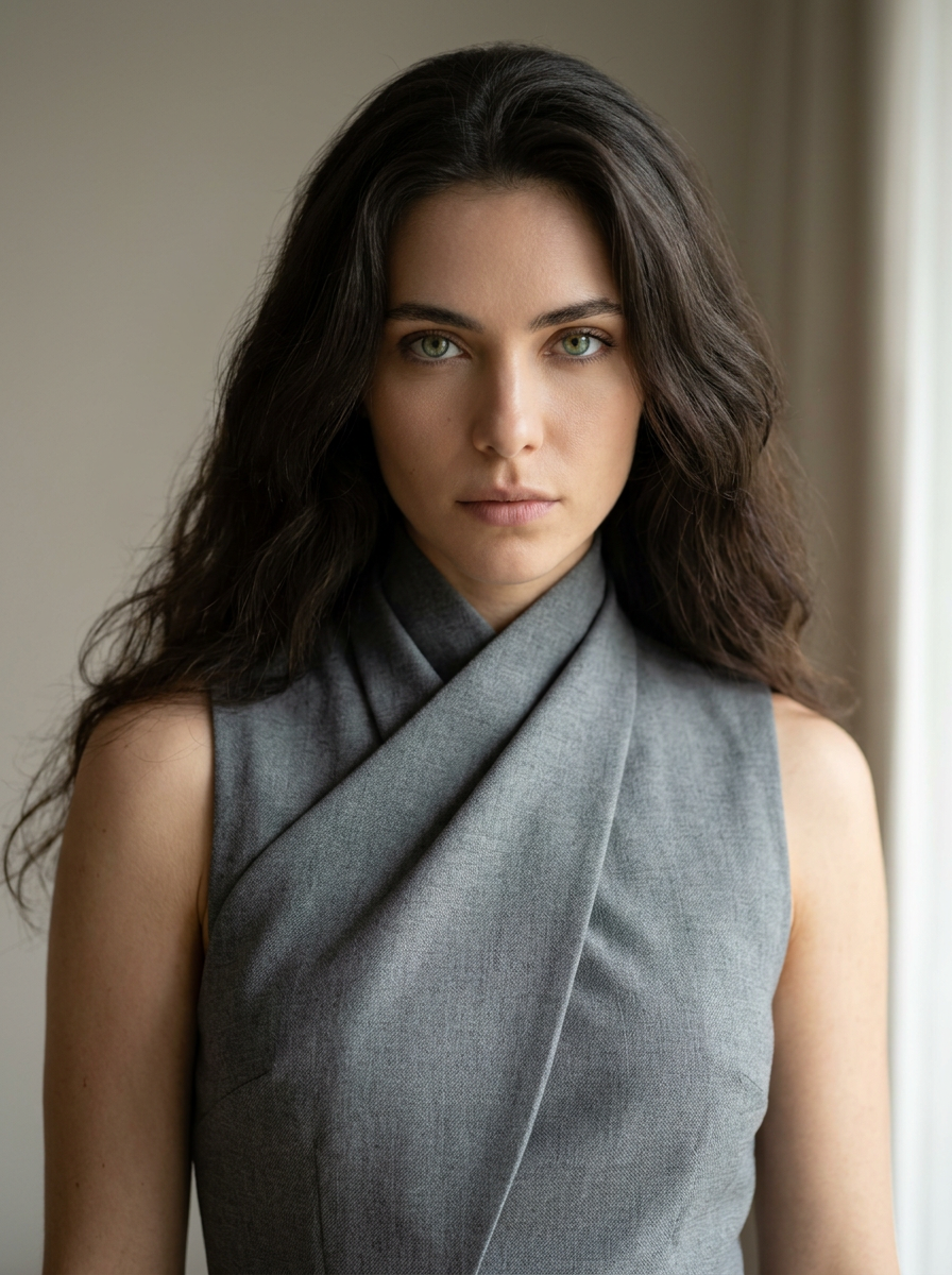 Minimalist Fashion Portrait with Sculptural Bodice