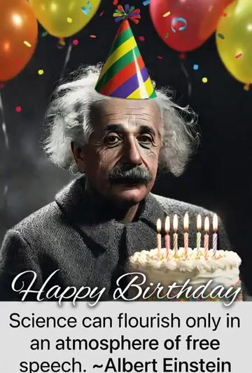 Albert Einstein birthday meme video prompt