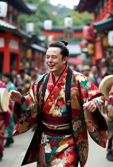 Elon Musk Dancing in Japanese Attire Video Prompt