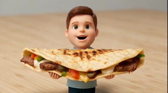 Tiny Man and Giant Quesadilla