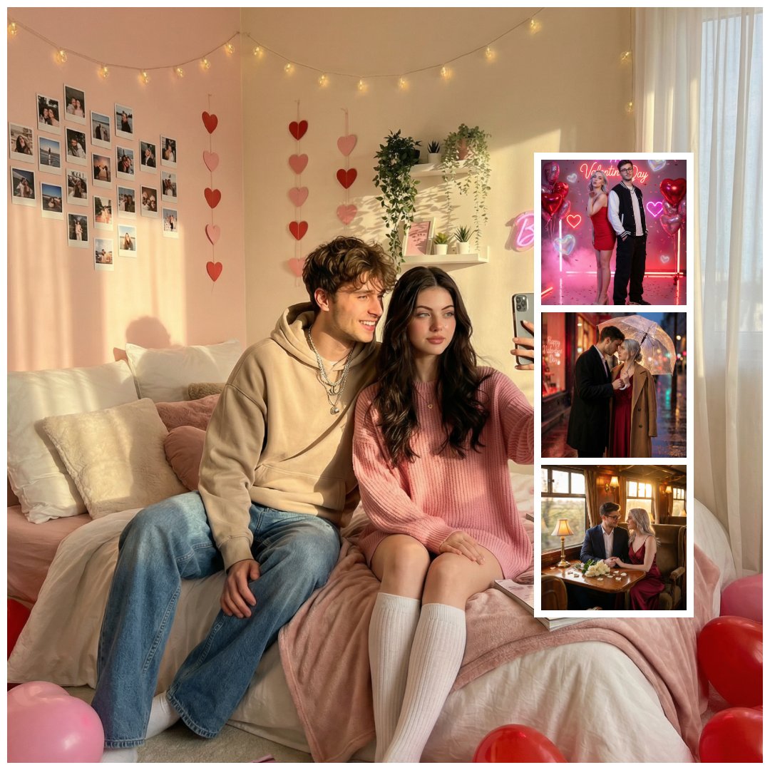 Gen Z Valentine's Day Bedroom Scene Prompt