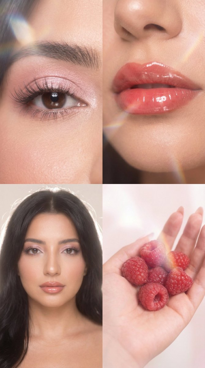 Strawberry Milk Glass Lens Beauty Quad Prompt