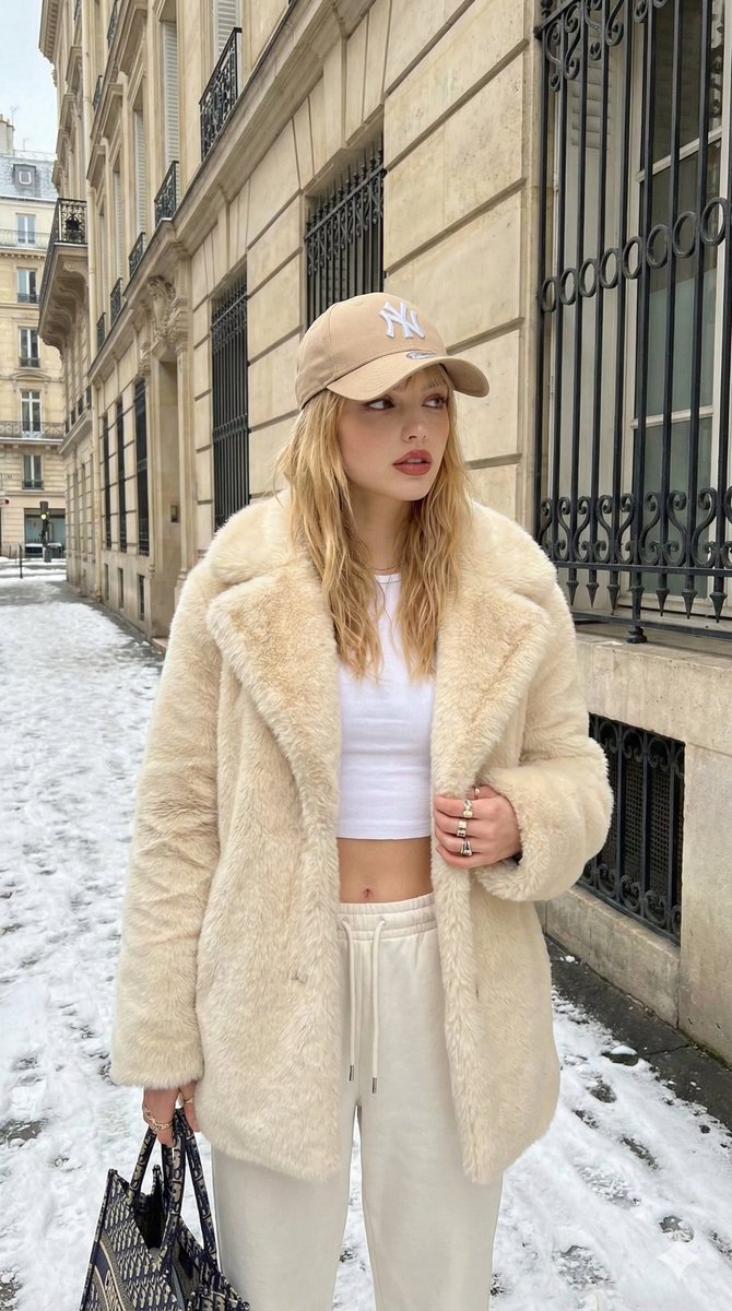 Urban Street Style Fashion Portrait in Snow