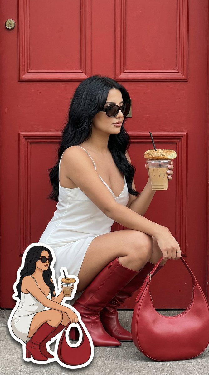 Fashion Editorial with Exact 2D Cartoon Duplicate