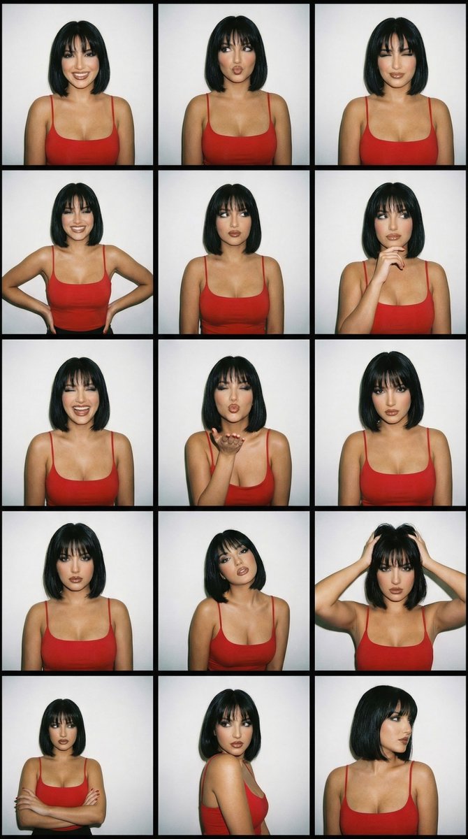 2000s Photobooth Contact Sheet Grid Prompt