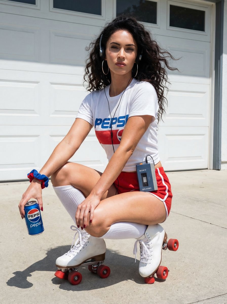 80s Retro Athleisure Megan Fox Roller Skates