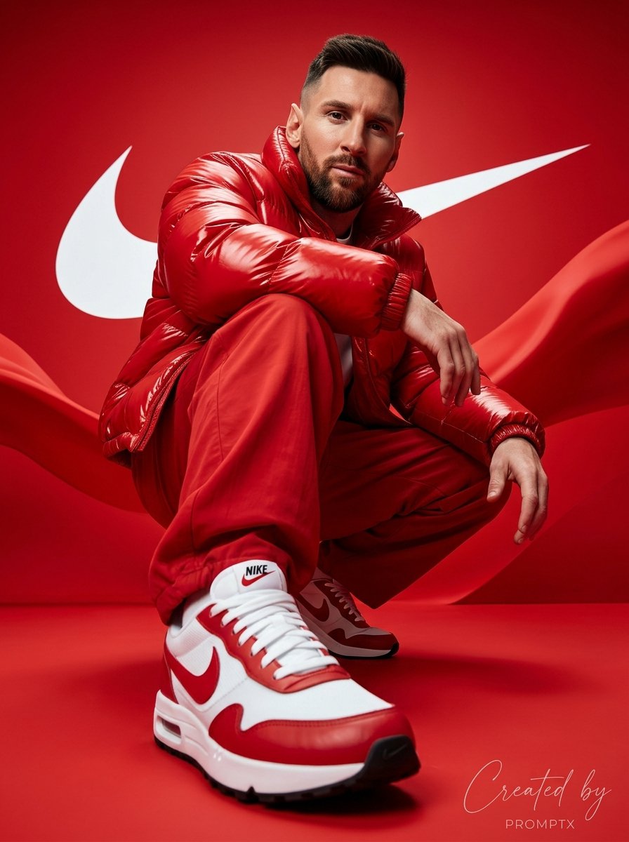Hyper-Realistic Streetwear Campaign in Red