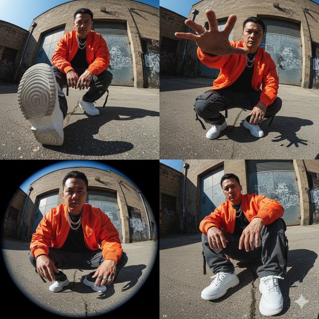 High-Fashion Streetwear Editorial (Multi-Panel, Identity Lock)
