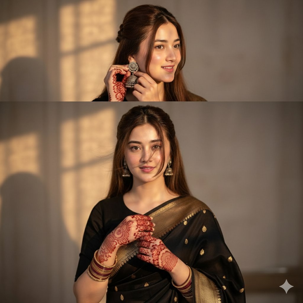 Indian bridal look cinematic collage