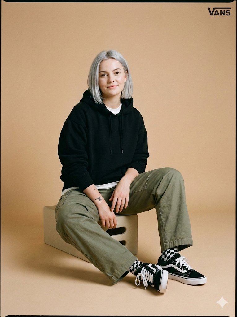 Full-Body Studio Photo in Streetwear
