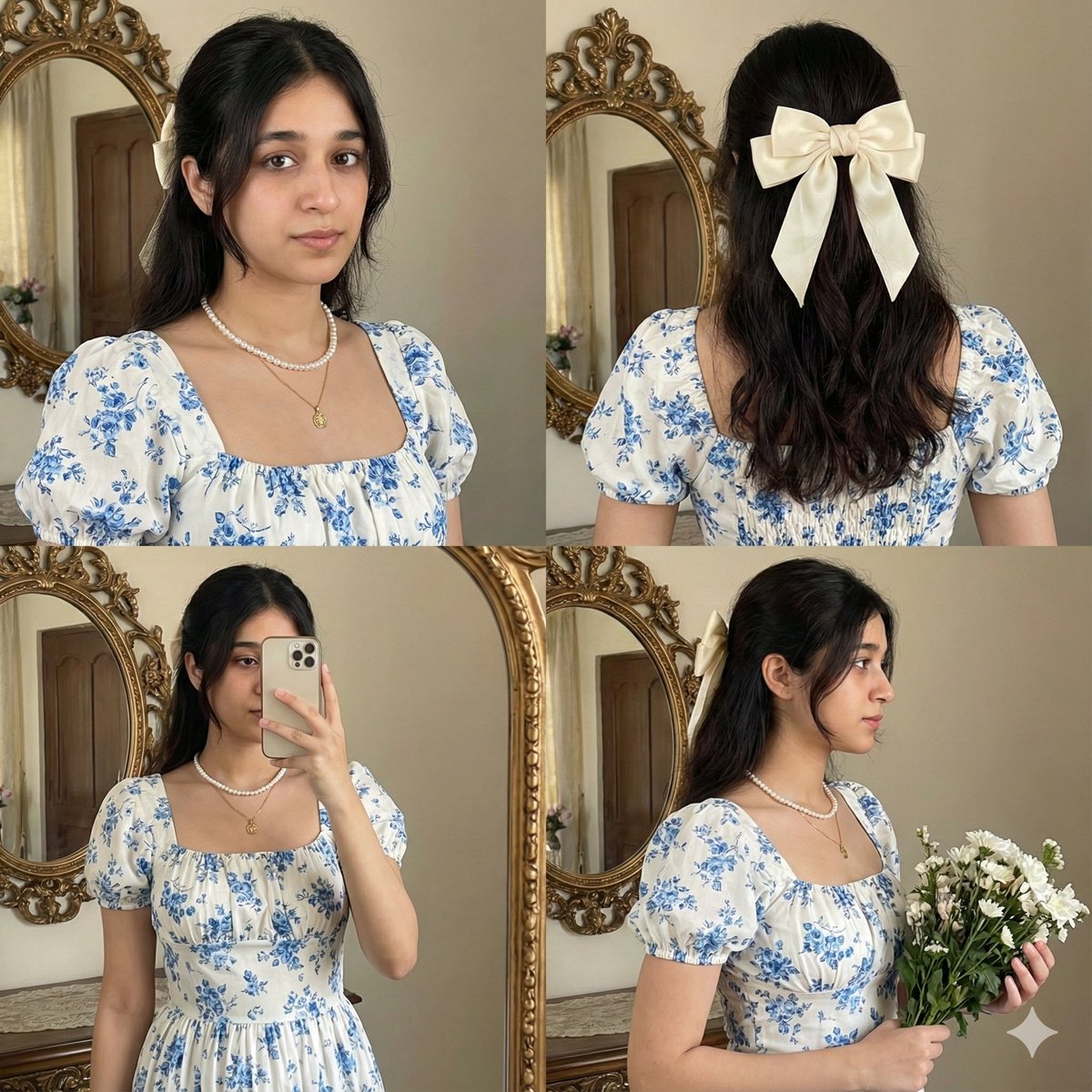 2x2 Collage with Strict Identity and Pose Matching