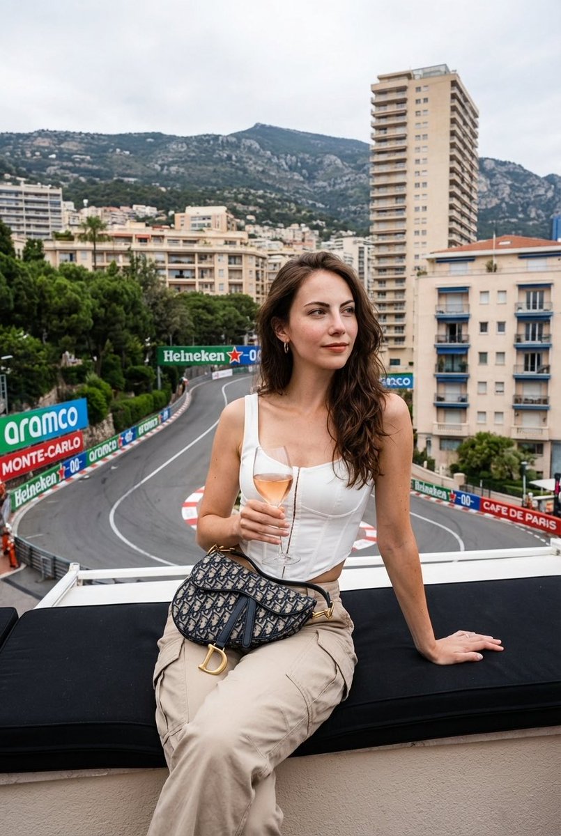 Candid Lifestyle Photo of a Woman on a Monaco Rooftop Terrace