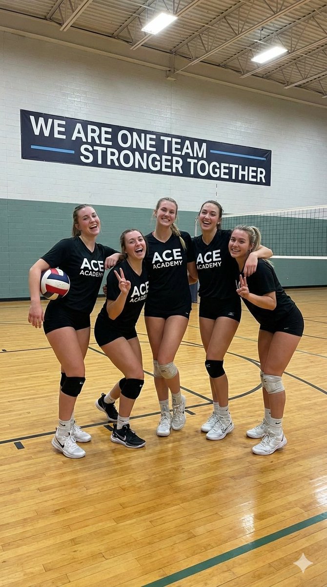 Indoor Female Volleyball Team Photo