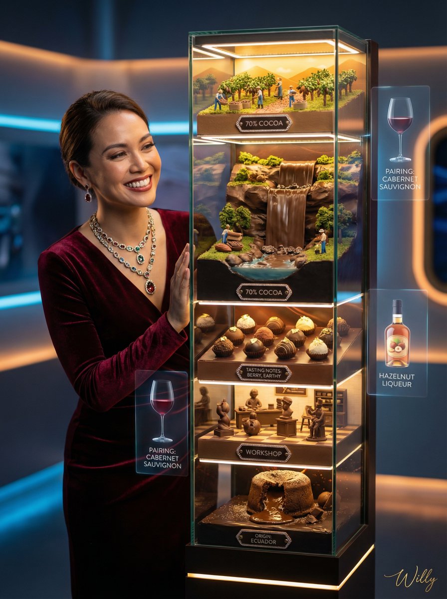 Luxury 3D Chocolate Diorama Advertisement