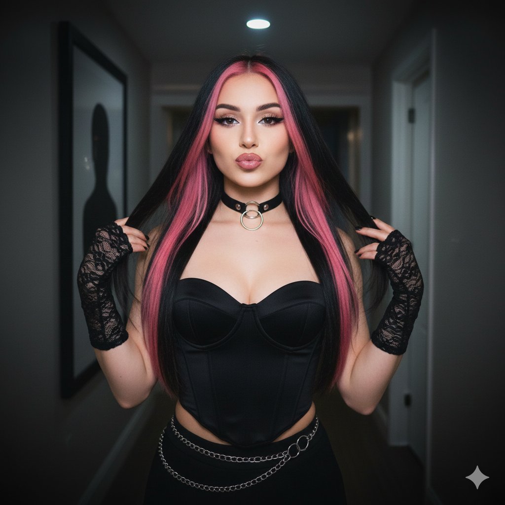 Y2K Influencer Flash Photo Portrait