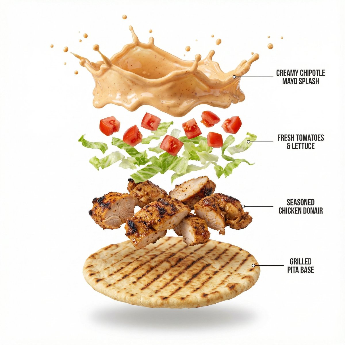 Shawarma Product Photography and Exploded Infographic