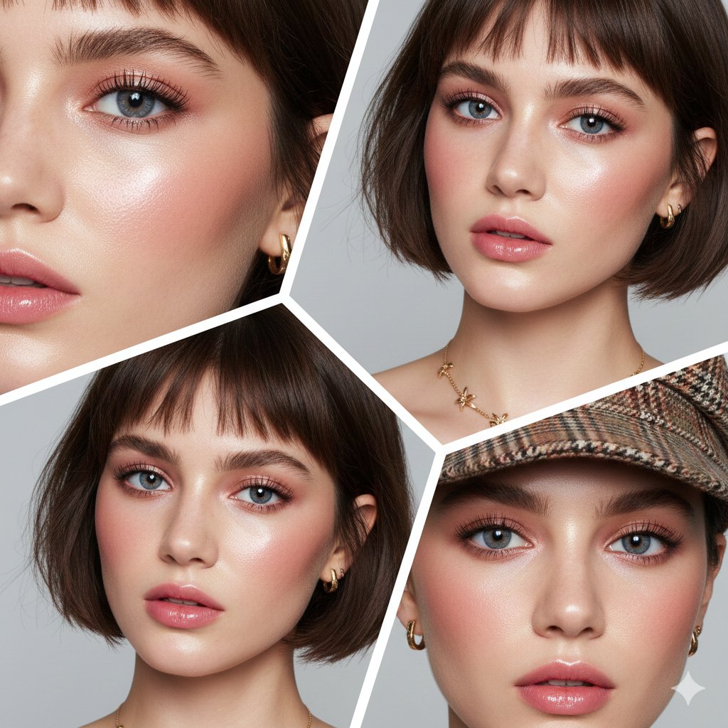 Hyper-realistic Beauty Editorial Collage (Structured JSON)